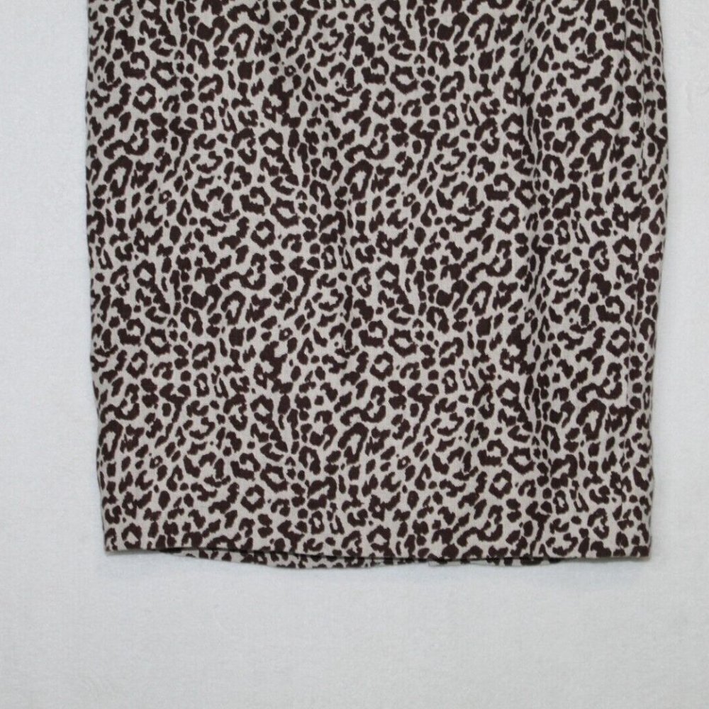 J.Crew womens pencil skirt size 6 animal print knee length linen blend career - Picture 5 of 10